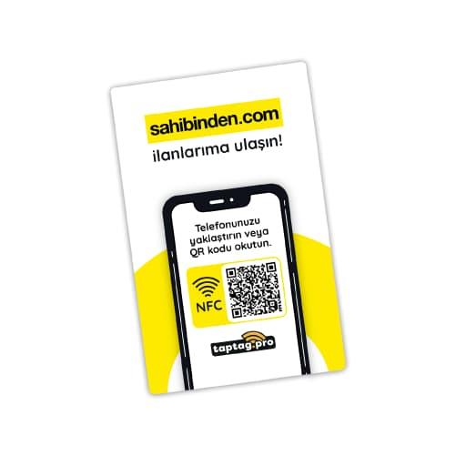 Taptag Pro NFC ve QR Kodlu Sahibinden.com Yönlendirme Kartı