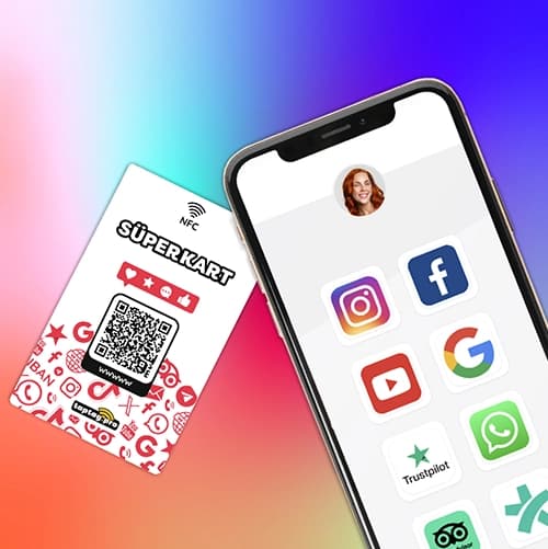Süper Kart – Taptag Pro NFC ve QR Kodlu Süper Kart – Tüm Sosyal Hesaplar Tek Kartta